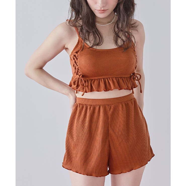 ワッフル素材レースアップビキニ/水着セット【SEADRESS シードレス