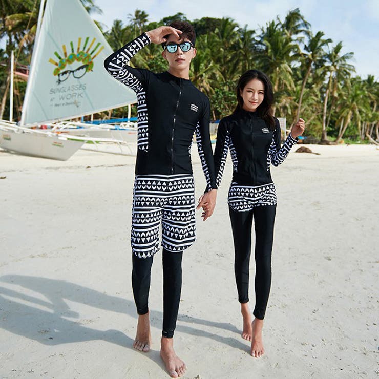 水着体型カバー水着フィットネス水着長袖カップル水着レーディ