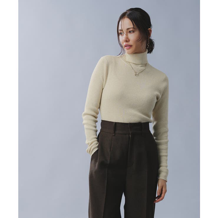 RASW]ラメリブタートルネックニット ラメ リブ[品番：PRTW0005049