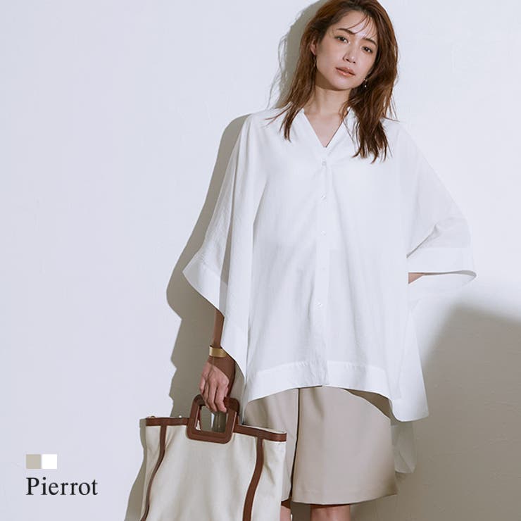 スクエアシャツポンチョ シャツ ブラウス ポンチョ スクエアシャツ