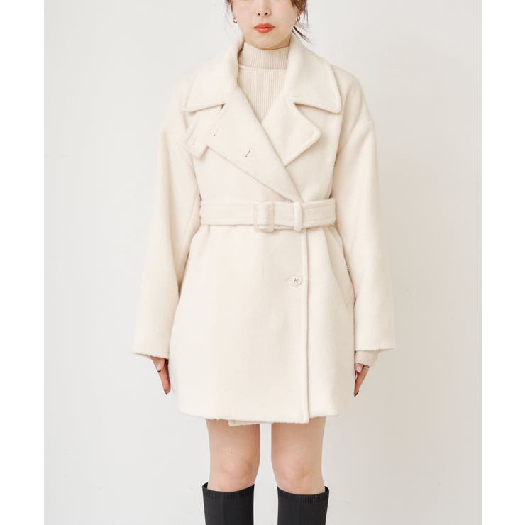 Chico】シャギースタンドミドル丈オーバーコート[品番：PALW0003560