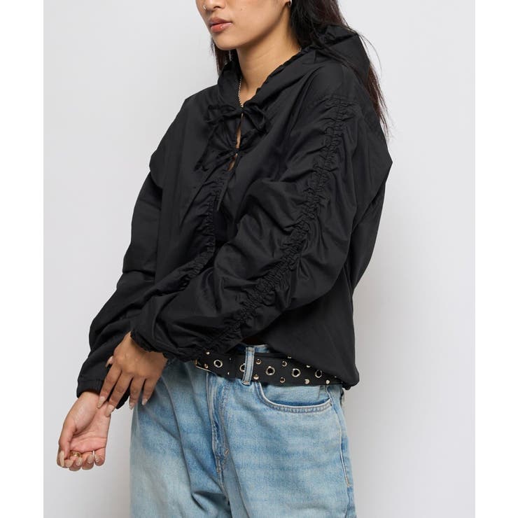 WHO'S WHO gallery】ギャザーフードシャツブルゾン[品番：PALW0006678