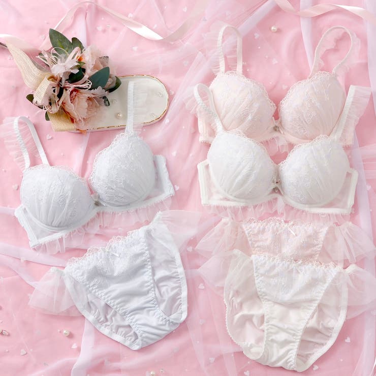 プリンセスフリル3/4カップブラ＆ショーツ[品番：PLSW0001385