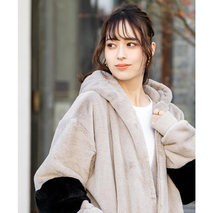 ブルゾン フェイクファー ジップパーカー[品番：OE000007725]｜Rocky