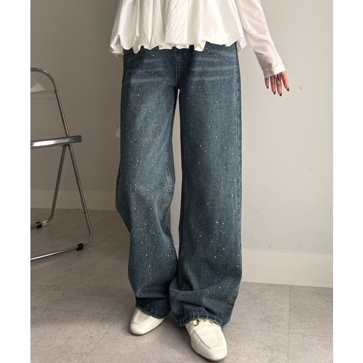 ラインストーンデニムパンツ[品番：RANW0000128]｜RANAN（ラナン）の