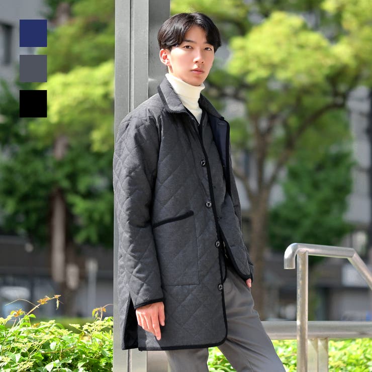 キルティングコート メンズ ステンカラー[品番：LEVM0009175]｜REGIEVO