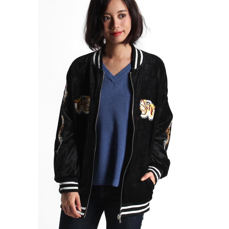 低身長向け】ベロアリバーシブルスカジャン[品番：WG010000167]｜WEGO