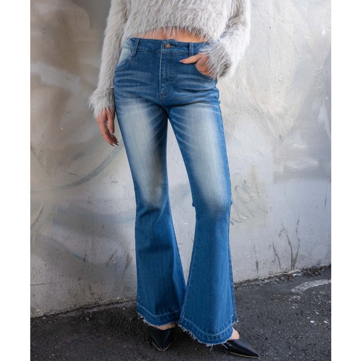 SCULPTOR 平成 ギャル ローライズ フレアデニム レース xs SCULPTOR