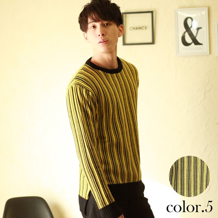 ストライプセーター メンズ ニット[品番：WETM0000587]｜WESTSEA