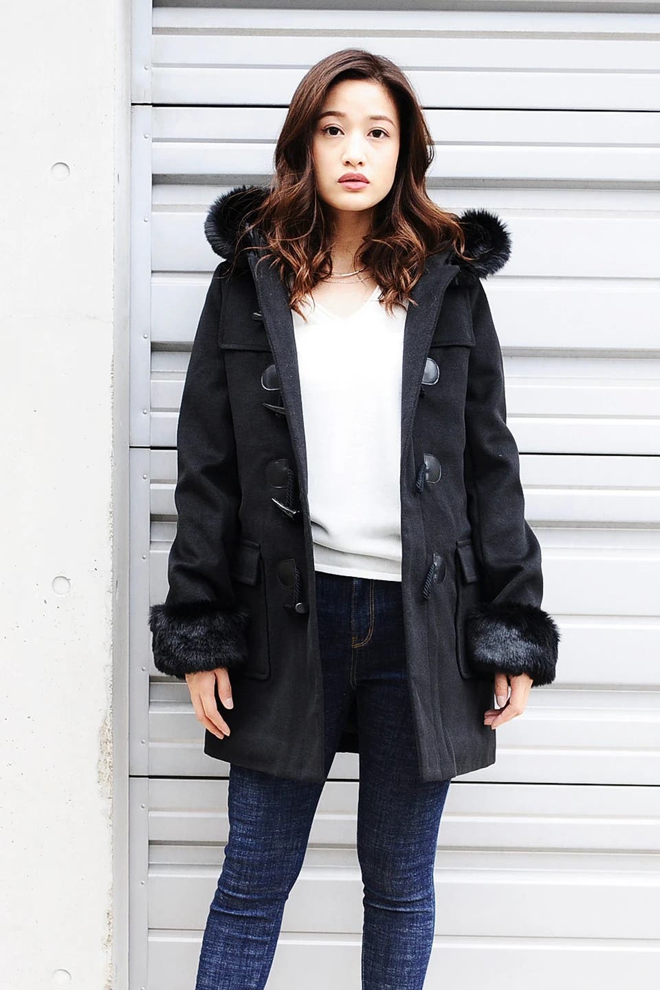 ボリュームファー付ダッフルコート[品番：EO000004691]｜EGOIST