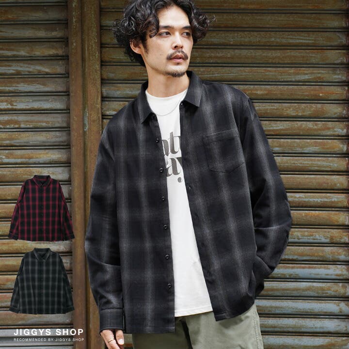 ◇オンブレチェックシャツ◇[品番：JG000013578]｜JIGGYS SHOP（ジギー
