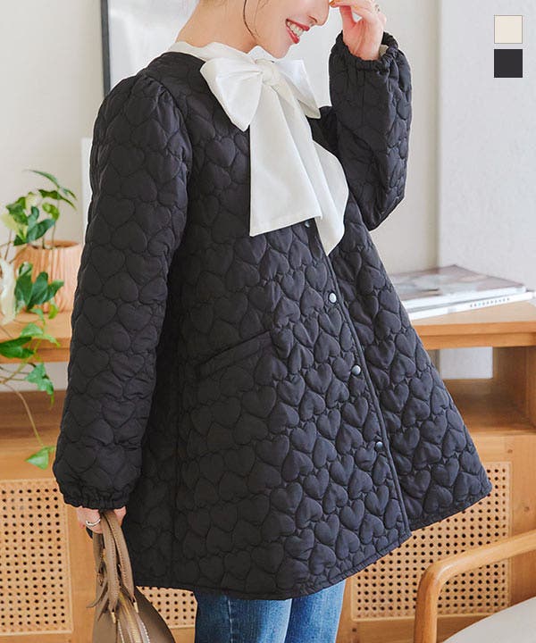 ハート柄キルティングジャケット［K1295］[品番：KO000014197]｜KOBE