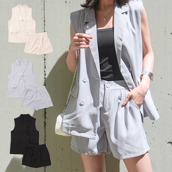 ロシニョール フード付きベスト ハーフパンツセット ロシニョール