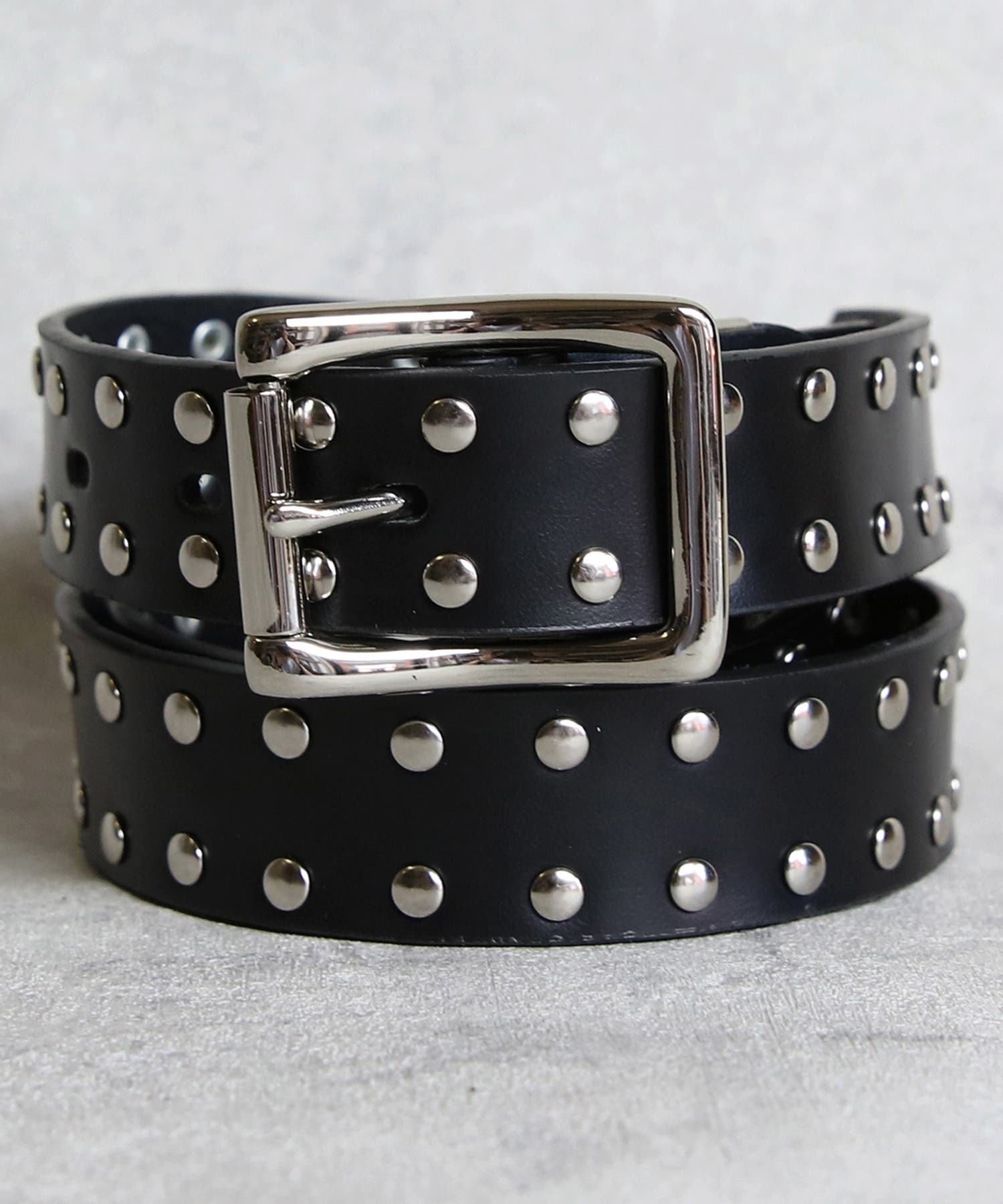 スタッズベルト メンズ ベルト レザー 革 スタッズ 2連 二連 [品番