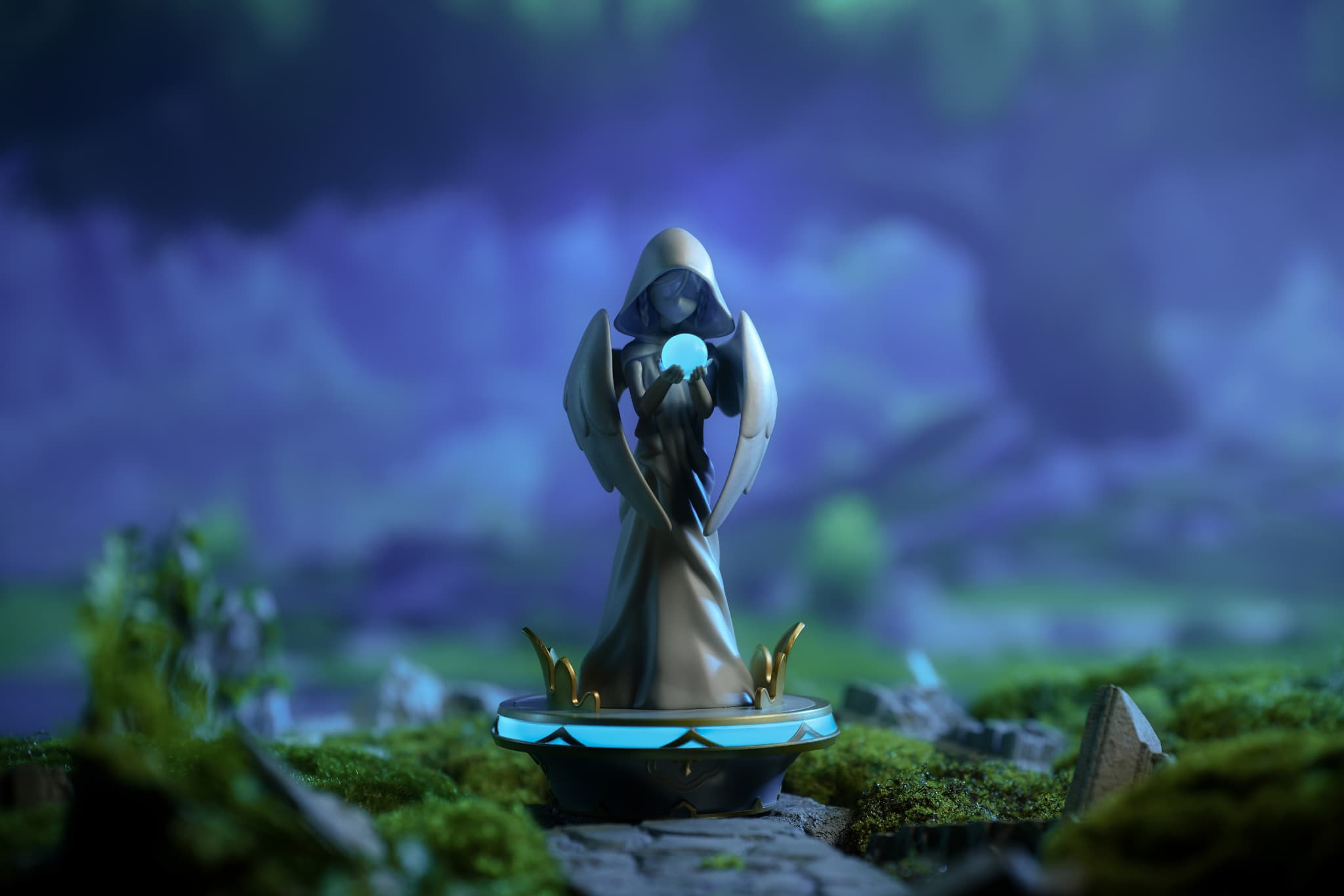 大人気RPG『原神』より「七天神像フィギュアライト（モンド）」が登場