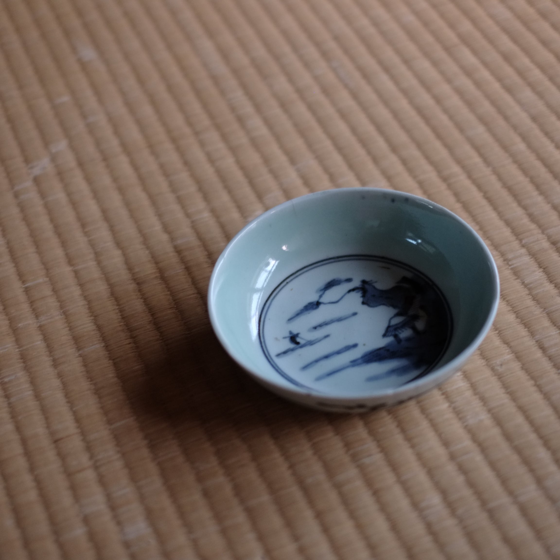 時代 内青磁山水文 染付膾皿 （江戸時代） – 逢季荘