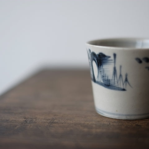 太白手 山水図 蕎麦猪口 (江戸時代) – 逢季荘