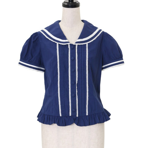 アンジェリックプリティ セーラーブラウス 水色 サックス リボン 星 甘