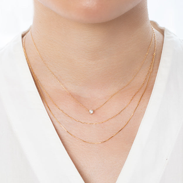 K18「ダブルチェーンシックス」ネックレス｜【オレフィーチェ】Orefice