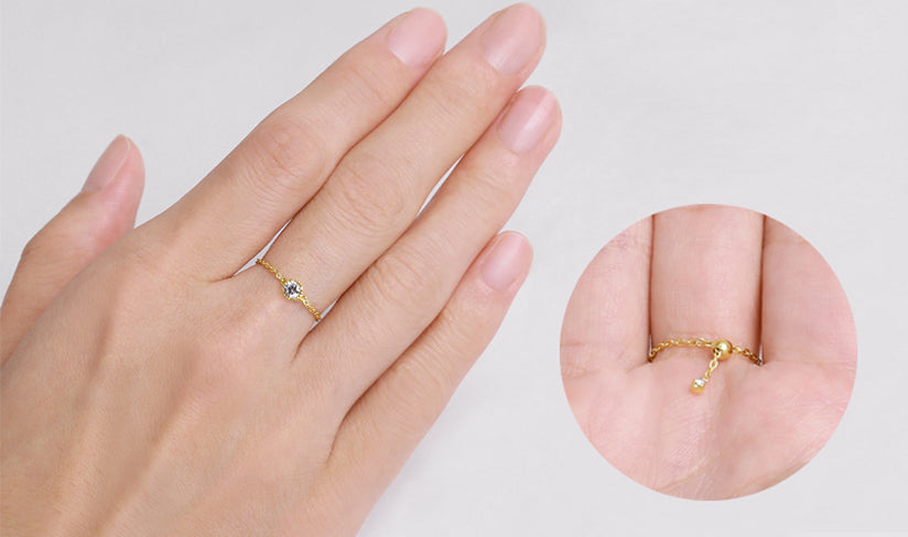 K18/Pt「0.09ct~0.1ctピコ」チェーンリング ー ピンクゴールド