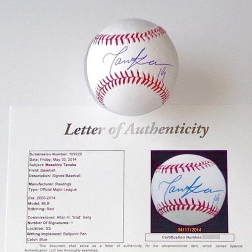 ニューヨーク・ヤンキース 直筆サイン入りスポーツメモラビリア