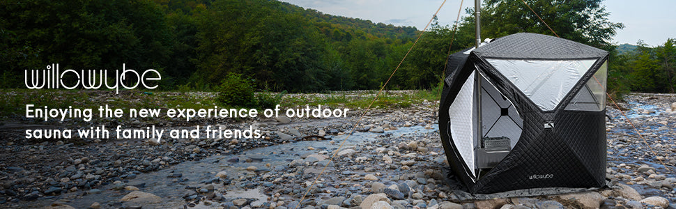 アウトドアサウナテントプロ - 4人用、全天候型、断熱、頑丈、パノラマ