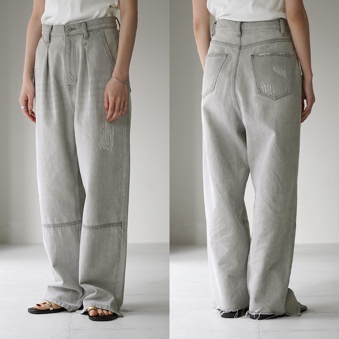 YENN（イェン） ハイライズ タックワイドパンツ / レディース ボトムス