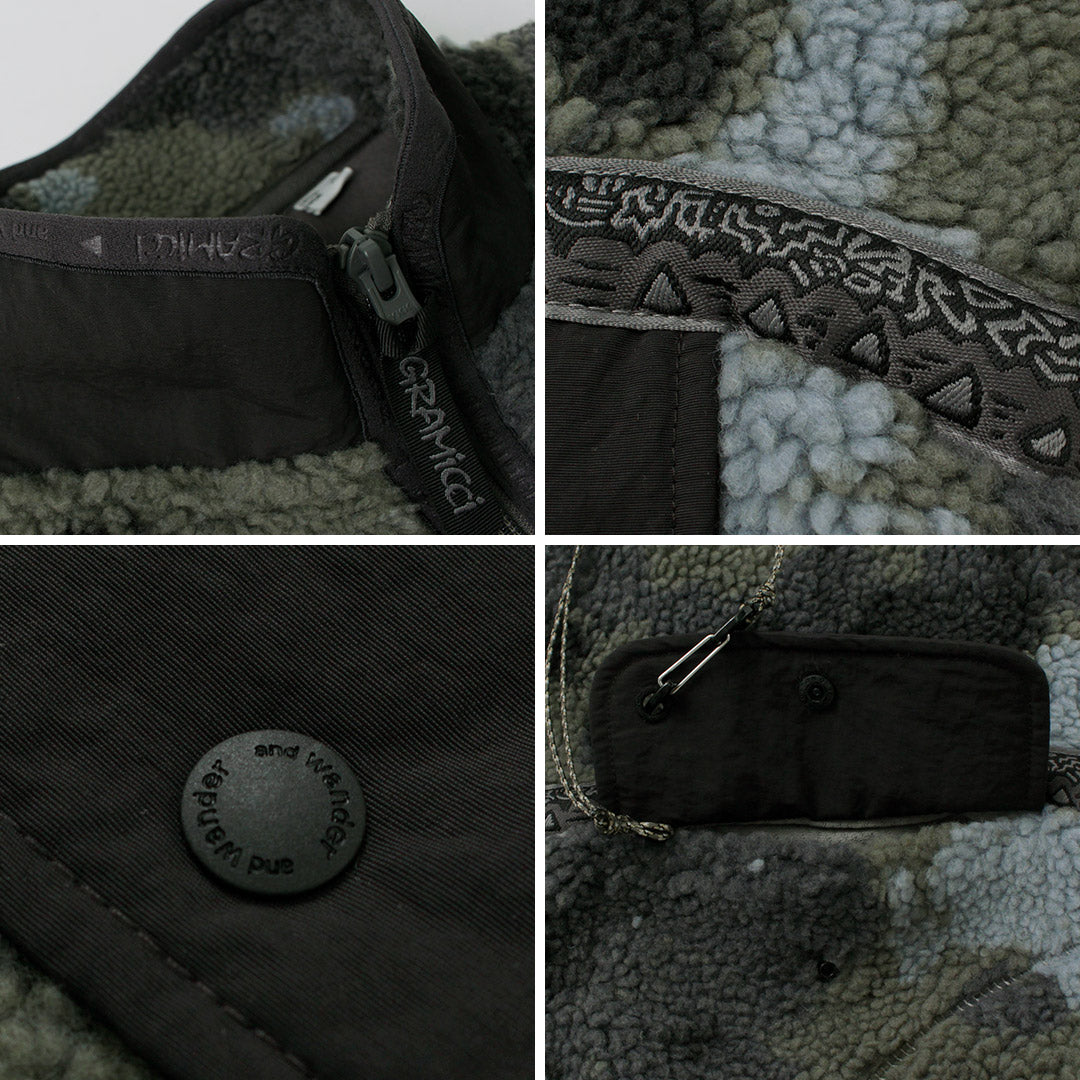 AND WANDER（アンドワンダー） グラミチ ジャガードテープ フリース