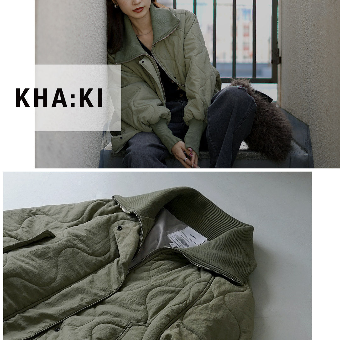 KHA:KI（カーキ） ミリタリーキルト ジップアップジャケット