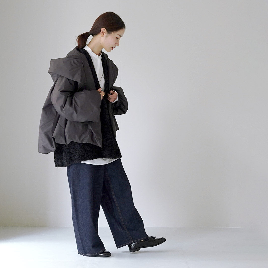 mizuiro ind（ミズイロインド） フード ショートダウン / レディース