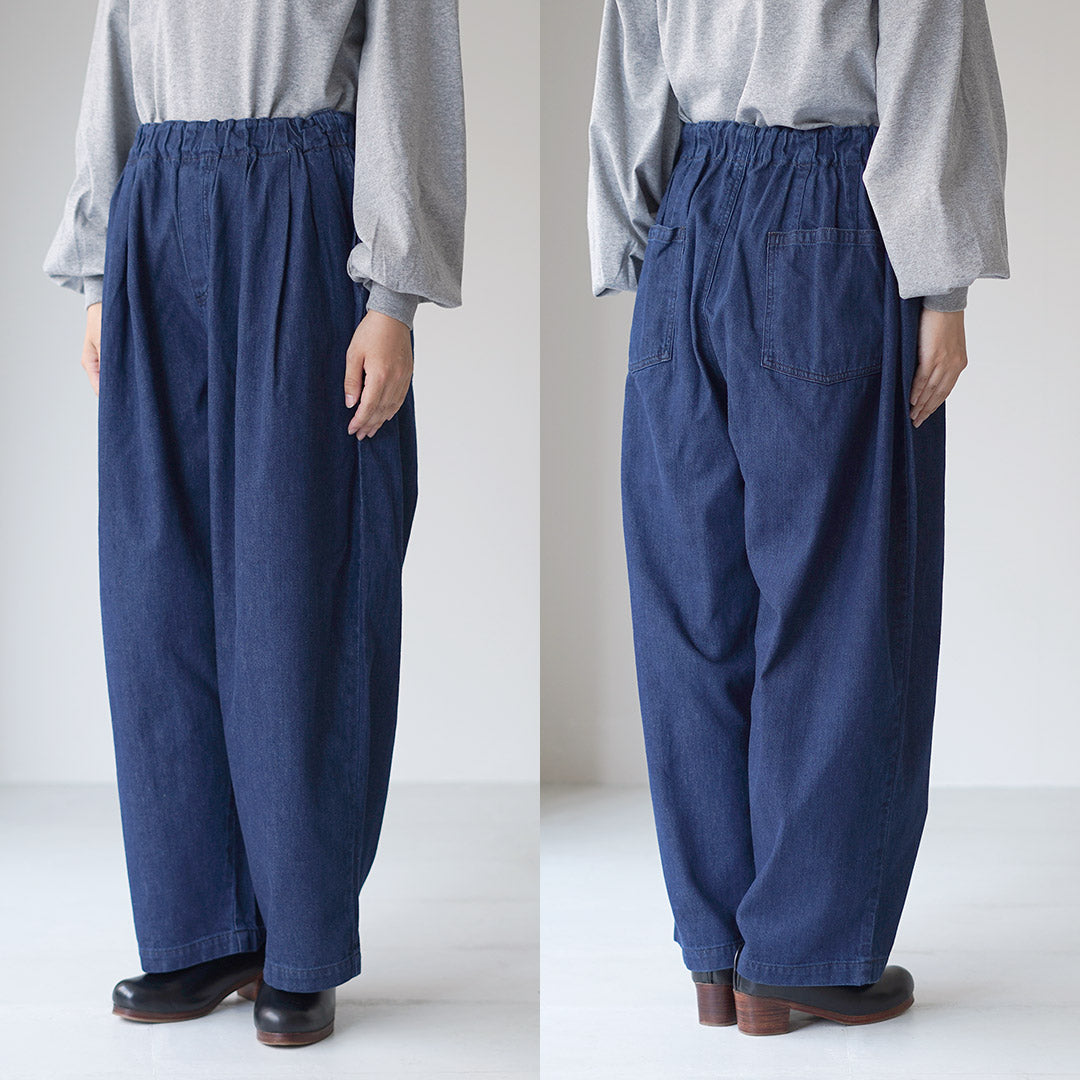 mizuiro ind（ミズイロインド） デニム タック ワイドパンツ