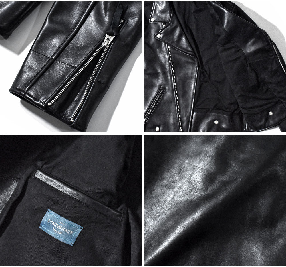 ダブルライダースジャケット（カウハイド） ブラック Y709 – Liason