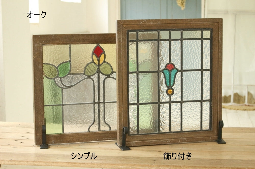 美しい多色模様のオーナメント柄ステンドグラス イギリスアンティーク