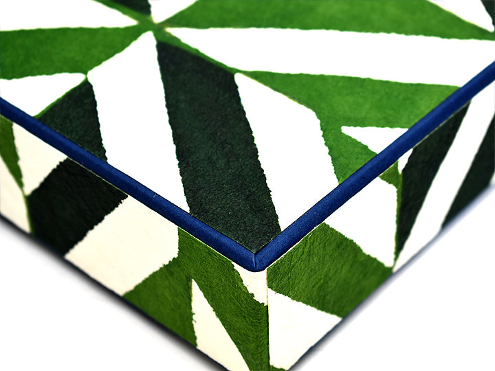 八尾和紙 文庫箱（中）万華鏡 緑 □桂樹舎 – 人形の鯉徳 オンライン