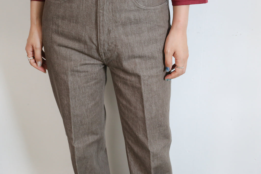 AURALEE HARD TWIST BROWN DENIM 5P PANTS/HARD TWIST DENIM 5P PANTS