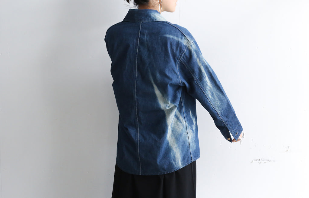 AURALEE SUN FADE BLEACH LIGHT DENIM SHIRTS BLOUSON/5P PANTS – Chum!