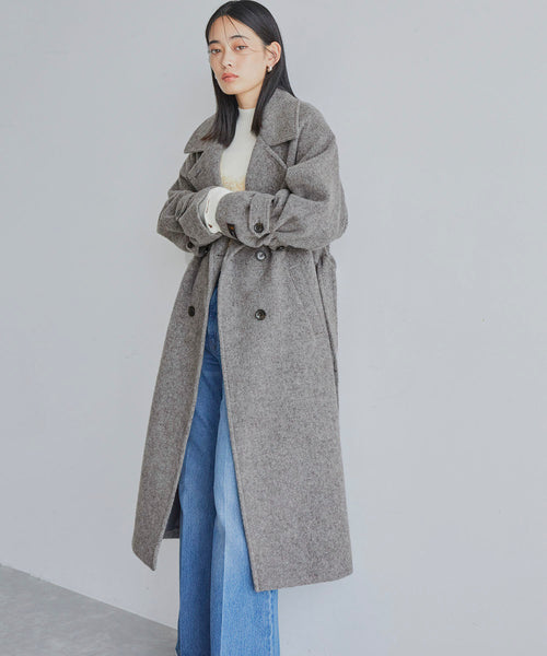 VIS(ビス) / 【JAPAN FABRIC】尾州毛混シャギーロングコート【選べる