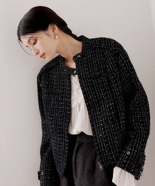 VIS(ビス) / ライダースディテールツイードジャケット (ジャケット