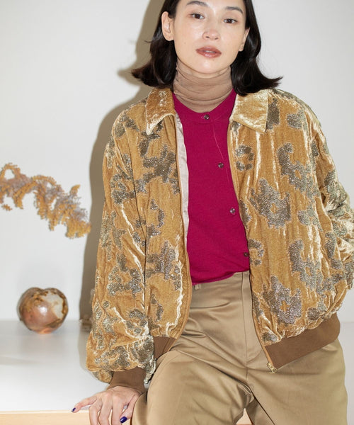 ROPÉ(ロペ) / スパンコールベロアジップアップブルゾン (ジャケット