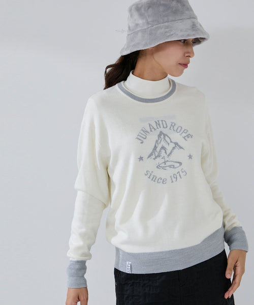JUN&ROPÉ(ジュン アンド ロペ) / マウンテン柄クルーネックニット