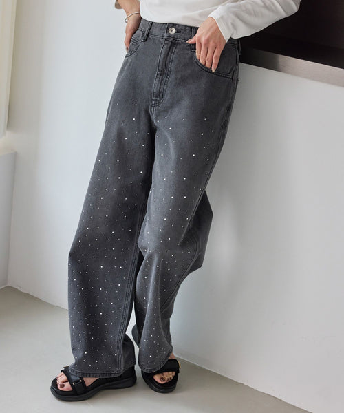 ROPÉ PICNIC(ロペピクニック) / パールキラキラビジューデニム (パンツ