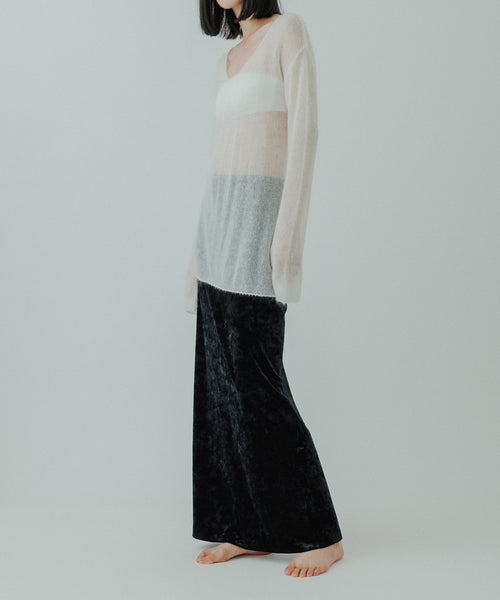 BIOTOP(ビオトープ) / 【yo BIOTOP】Sheer mohair V top (トップス