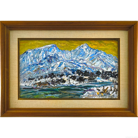 ☆伊藤正一☆「春の斜里岳」アクリル画 F4号 未使用！ ☆伊藤正一