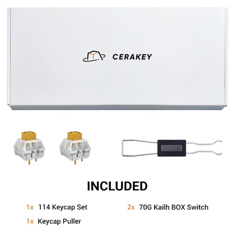 Cerakey Ceramic Keycap Full Set V2 - White | Durable & Smooth