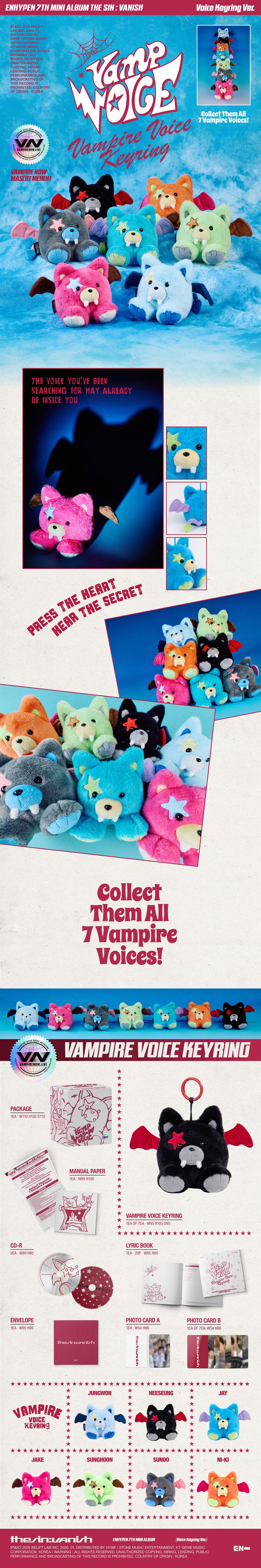 ENHYPEN - [THE SIN : VANISH] Voice Keyring Ver. - Baro7 Best Kpop