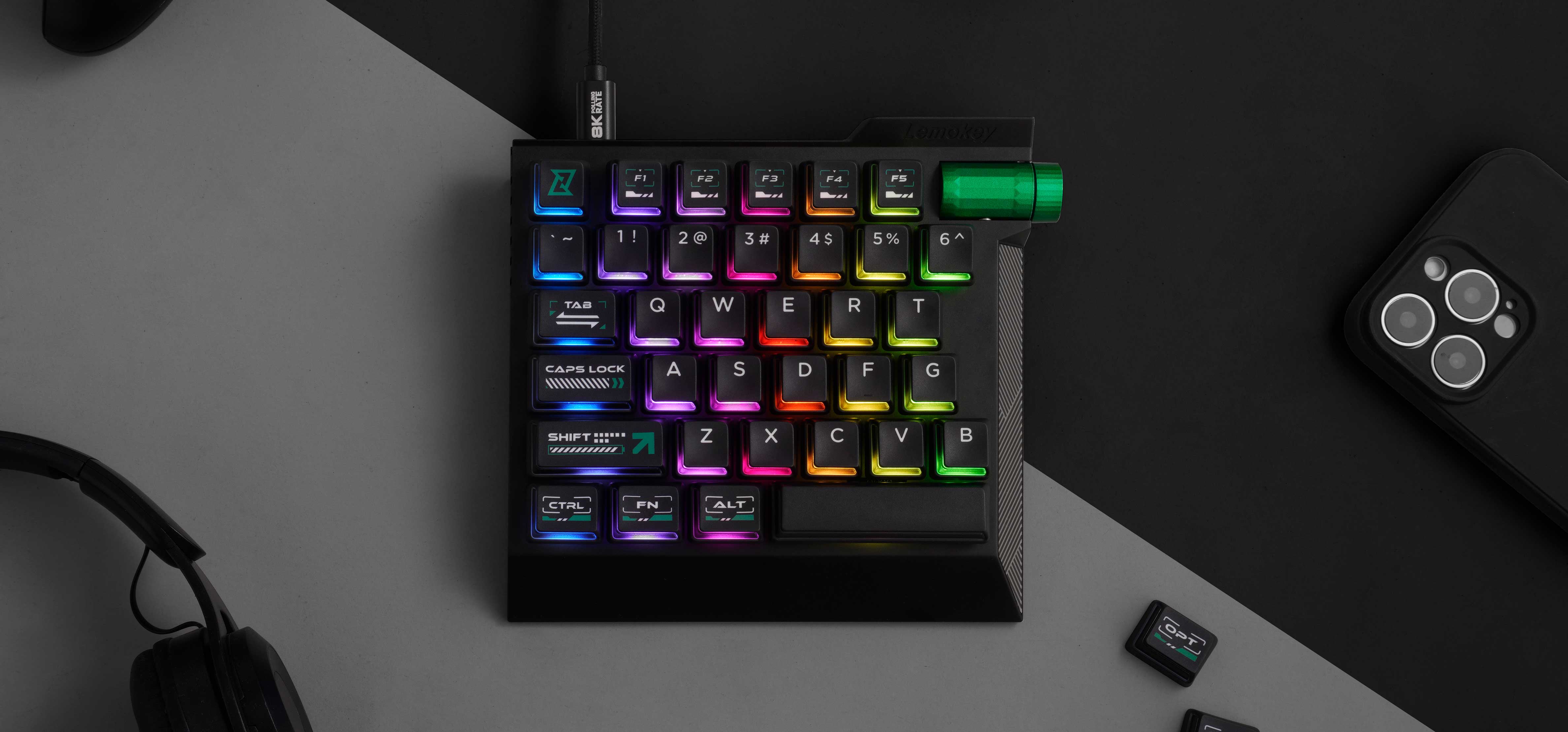 Lemokey L0 HE One Handed Magnetic Switch Gaming Keyboard