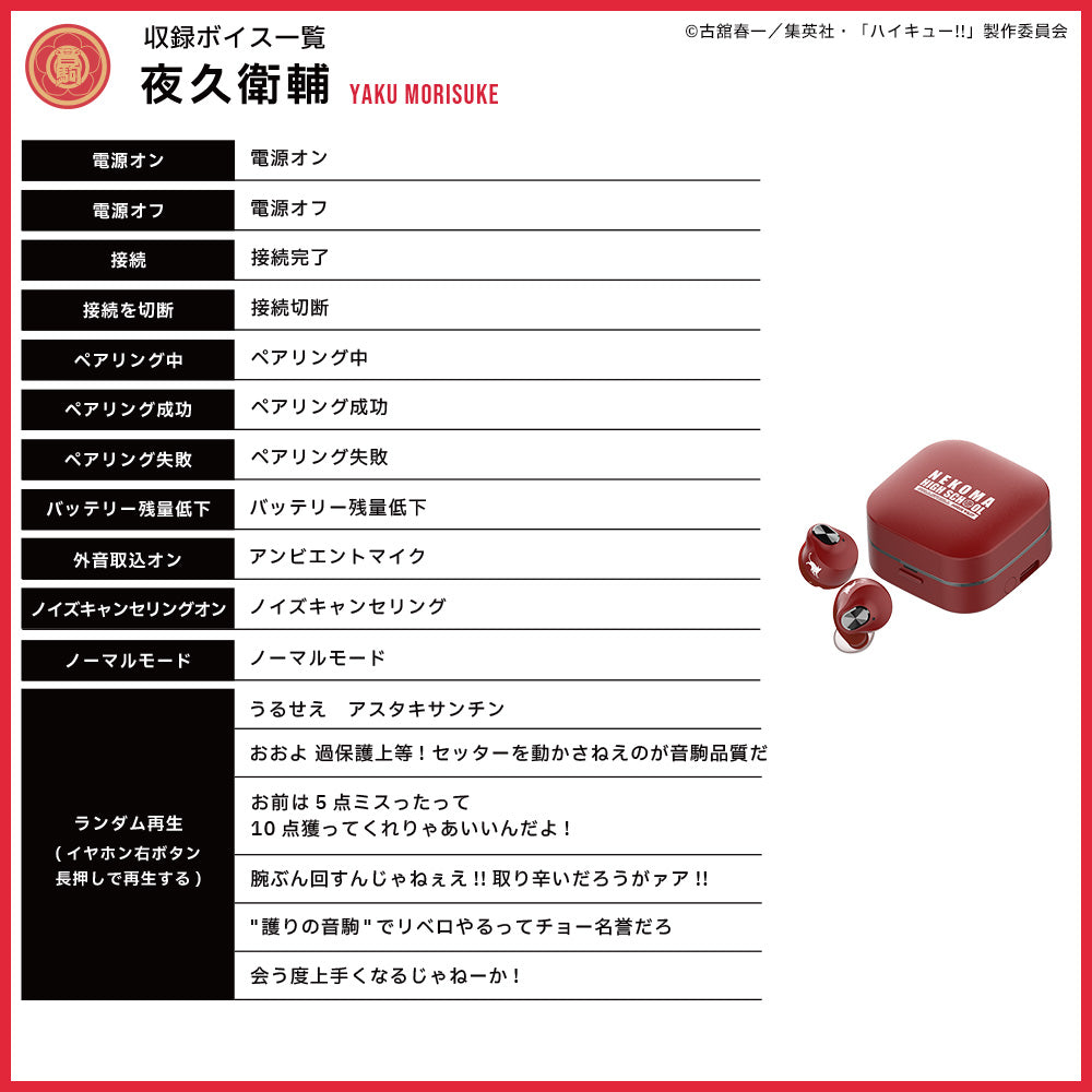 AVIOT TE-Q3-HK｜ハイキュー!!コラボ完全ワイヤレスイヤホン【公式】