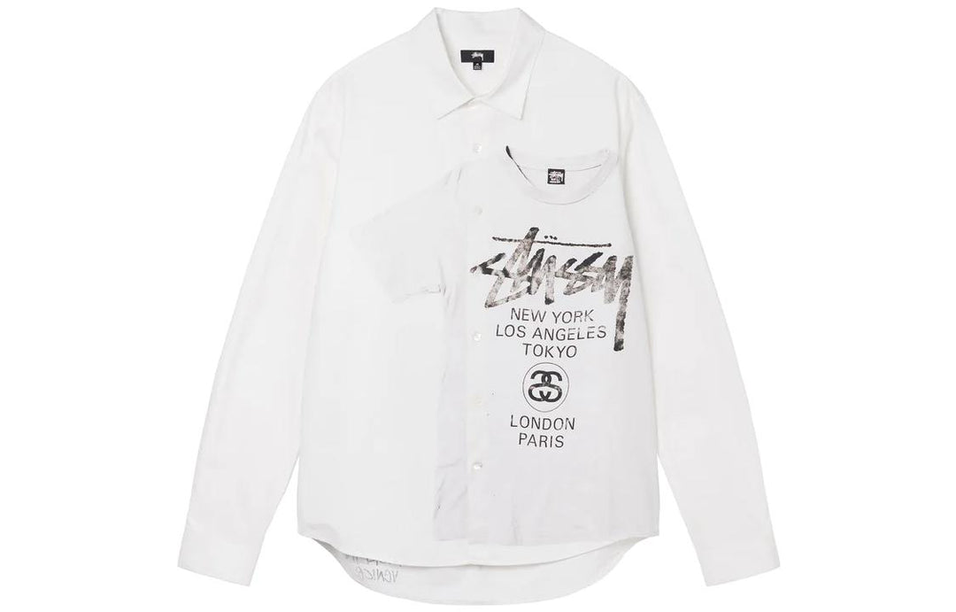 Stussy World Tour Logo Shirt 'White' 1110249