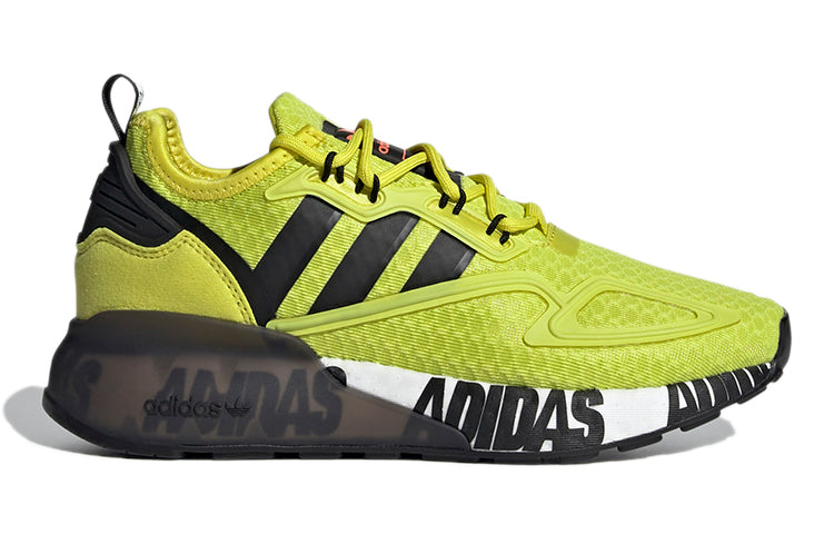 GS) adidas ZX 2K Boost J 'Bold Logo Graphic - Acid Yellow' FY2638