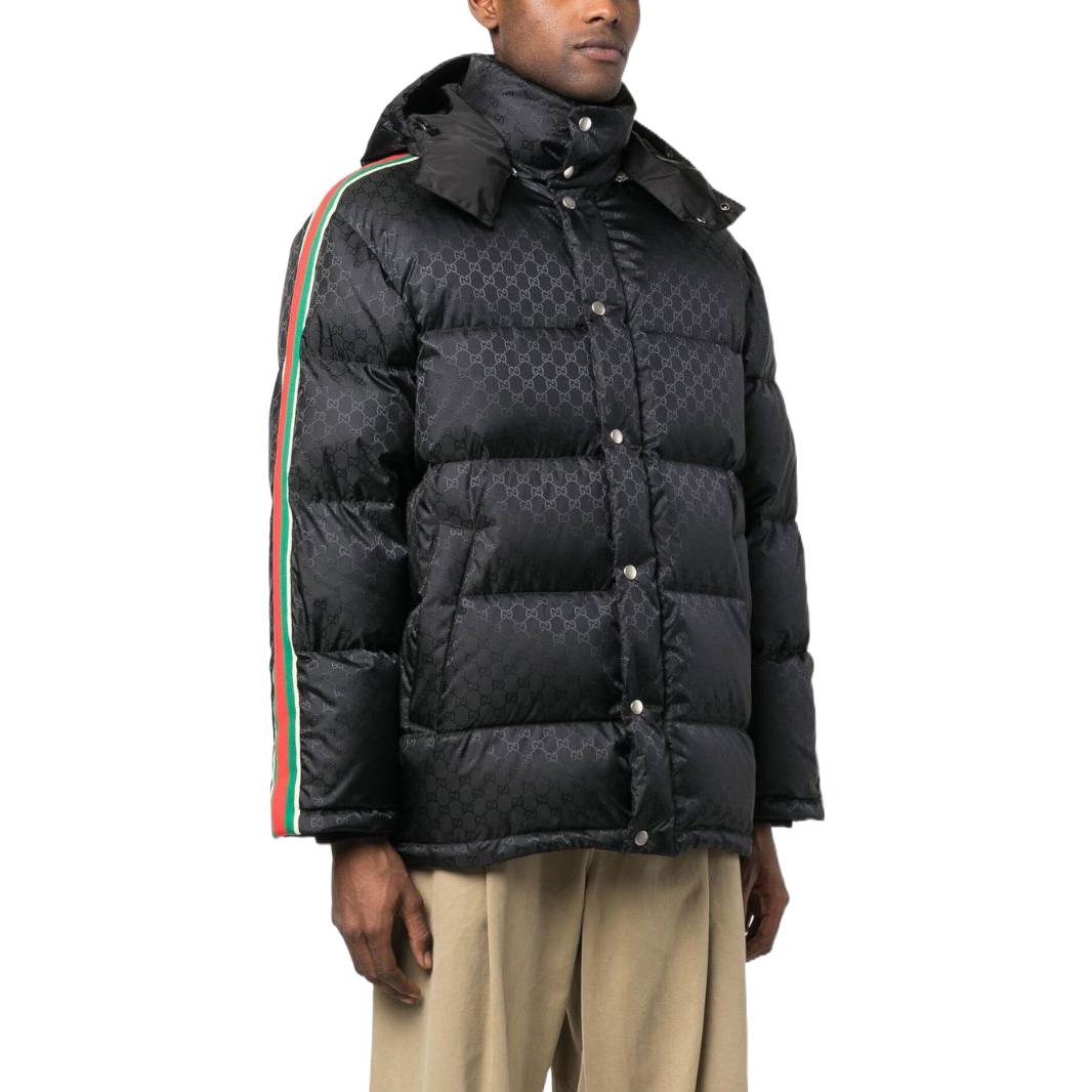 Gucci GG Nylon Jacquard Jacket With Web 'Black' 715519-Z8A50-1043